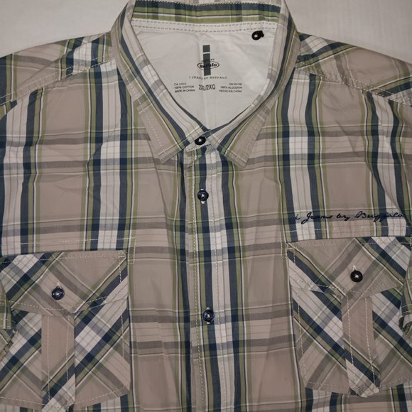 I JEANS by BUFFALO MEN'S SHORT SLEEVE BUTTON DOWN SHIRT - Picture 2 of 8
